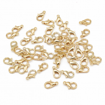 Zapięcia Karabińczyki-Lobster, do Rękodzieła i Biżuterii, Stop, Światło Złoto, 12x6mm, Otwór 1.2mm, 50szt (13WB26229)