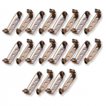 Baza do Broszki z Zapięciem, Żelazne, 3 Otwory, Brąz, 27x5x7mm, 20 szt (13WB26245)