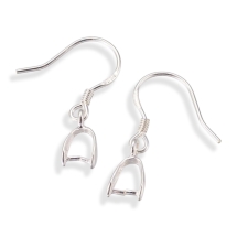Srebro 925 Bigle Haczyk z Uchwyt, Bazy do Kolczyków, 22mm, Pin: 0.8mm, 1para (13WB26260)