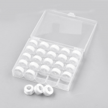 Нитка Поліестер Швейна в котушках, Колір: Білий, Товщина 0.1мм, близько 50м/1котушка, 25шт/набір, (13WB26444)