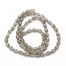 Koraliki Szklane Kropla, Przezroczyste, Fasetowane, Szary, 6x4mm 65szt/36cm/sznur (13WB26113)