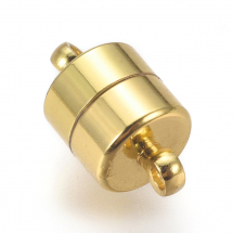 Zapięcie Magnetyczne, Mosiądz, Powłoka Trwała, Kolumna, Złoto, 11x6.5mm, Otwór 1.2mm, 1szt (13WB26543)