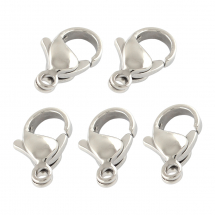 Zapięcie Karabińczyk-Lobster Medyczna Stal Nierdzewna, Polerowana, 12х7х3.5mm, Otwór 1mm, 5szt (13WB26775)