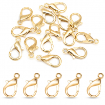 Zapięcie Karabińczyki, do Rękodzieła i Biżuterii, Stop Metalu, Światło Złoto, 21х12mm, Otwór 2mm, 20szt (13WB26794)