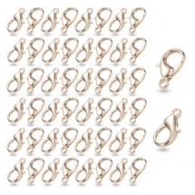 Zapięcie Karabińczyk- Lobster, Stop Metalu, Kolor: Różowy Złoto, 14x8mm, Otwór 2mm, 50szt (13WB26796)