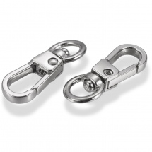 Zapięcie Obrotowy Karabińczyk, Baza do Breloka, Biżuteria Stop, Platynowy, 32x13x6mm, 2szt (13WB27345)