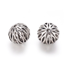 Koraliki Filigran Stop Metalowy Okrągły 16.5mm Kolor: Antyczne Srebro 2szt (13WB27379)