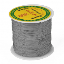 Sznurek Nylonowy, Pleciony do Tworzenia Biżuterii, Ciemnoszary, 0.8mm, około 90m/szpula (13WB27479)