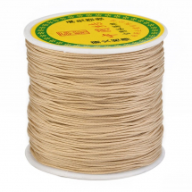 Sznurek Nylonowy, Pleciony do Tworzenia Biżuterii, Beżowy, 0.8mm, około 90m/szpula (13WB27480)