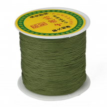 Sznurek Nylonowy, Pleciony, do Tworzenia Biżuterii, Kolor: Oliwkowy, 0.5mm, około 135m/szpula (13WB27492)