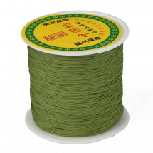 Sznurek Nylonowy, Pleciony do Tworzenia Biżuterii, Oliwkowy, 0.8mm, około 90m/szpula (13WB27493)