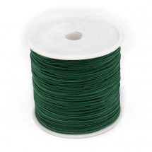 Sznurek Nylonowy, Pleciony, do Tworzenia Biżuterii, Ciemnozielony, 0.8mm, około 90m/szpula (13WB27497)