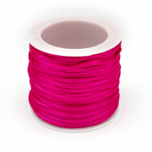 Sznurek Nylonowy Pleciony Okrągły do Makramy i Bransoletek 2mm Kolor: Fuksja ok. 10m/ szpula (13WB27533)