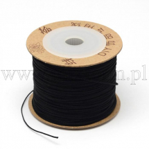 Sznurek Nylonowy do Bransoletek Makramy i Biżuterii, Czarny, 0.8mm, 100m/szpula, (13WB27544)
