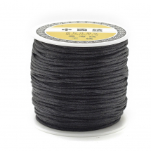 Sznurek Nylonowy Satynowy, Czarny, 1mm, 70m/szpula (13WB27572)