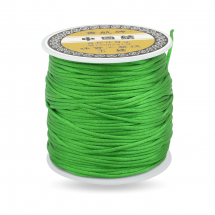 Sznurek Nylonowy do Robienia Bransoletek i Biżuterii, Satynowy, Światło-Zielona, 1mm, 70m/szpula (13WB27577)