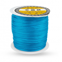 Sznurek Nylonowy do Robienia Bransoletek i Biżuterii, Satynowy, Ciemny-Niebieski, 1mm, 70m/szpula (13WB27587)