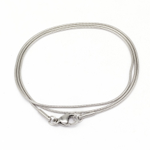 Намисто з Нержавіючої Сталі, Ланцюг, Плетіння Снейк, Застібка Карабін Лобстер, Розмір: 45смх0.9мм, (13WB27848)