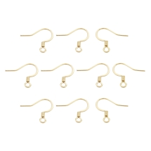 Bigle Otwarte Baza do Kolczyków, Haczyki, Stal Chirurgiczna, Pozłacany 18К, 15x16mm, 10szt (13WB27860)