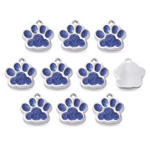 Підвіски Відбиток Лапи, Сплав, Емаль, Колір: Королівський Синій, Розмір: 17.7х16.6х2мм, Отвір: 2мм, (13WB27872)