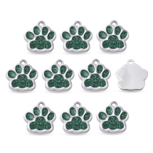 Підвіски Відбиток Лапи, Сплав, Емаль, Колір: Темно-зелений, Розмір: 17.7х16.6х2мм, Отвір: 2мм, (13WB27874)