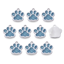 Підвіски Відбиток Лапи, Сплав, Емаль, Колір: Блакитний, Розмір: 17.7х16.6х2мм, Отвір: 2мм, (13WB27875)