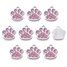 Підвіски Відбиток Лапи, Сплав, Емаль, Колір: Рожевий, Розмір: 17.7х16.6х2мм, Отвір: 2мм, (13WB27876)