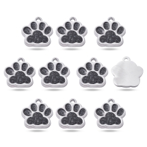 Підвіски Кулони Відбиток Лапи Сплав та Емаль, Чорний, 17.7х16.6х2мм, Отвір 2мм, (13WB27879)