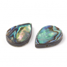 Koraliki z Masy Perłowej Abalone/Paua Kropla Niepomalowane 18x13x3mm Otwór 1mm 2szt(13WB27772)