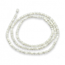 Koraliki Naturalne Biała Masa Perłowa, Okrągłe, 2mm, Otwór 0.5mm, około 190szt/38cm/nić (13WB27789)