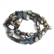 Koraliki z Muszli Rzeczne, Szare, 8-17.5x5-8x5mm, Otwór 1mm, około 38szt/38.5cm/nić, (13WB27796)