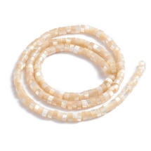 Koraliki Muszli Kolumna, Kremowy, 3.5-4x2-2.5mm, 175szt/40cm/sznur (13WB27806)