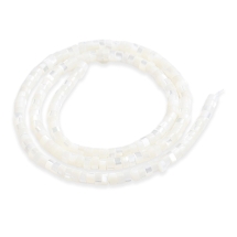 Koraliki Muszli Kolumna, Biały, 3.5-4x2-2.5mm, Otwór 0.8mm, 175szt/40cm/sznur (13WB27807)