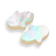 Koraliki Naturalna Biała Morska Masa Perłowa, Ręka Hamsa, 10x8x2mm, Otwór 0.5mm, 2 szt (13WB27810)