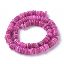 Koraliki Rzeczna Muszla Płaskie Okrągłe Kolor: Orchidea 8-8.5x1-3mm Otwór 1mm 182szt/39cm/nić (13WB27819)