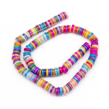 Koraliki z Muszli Rzecznych, Dysk, Mix, 8-8.5x1-3mm, Otwór: 1mm, 182szt / 39cm / sznur (13WB27821)