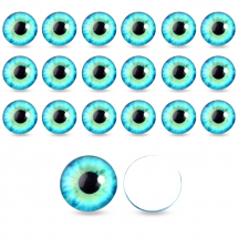 Oczy Kaboszony Szklane do Rękodzieła, Jasnozielony, 12x4mm, 20szt (13WB27908)