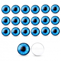 Oczy Kaboszony Szklane do Rękodzieła, Niebieski, 12x4mm, 20szt (13WB27913)