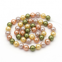 Koraliki Shell Pearl Klasa A Okrągła Kolor: Mix Rozmiar 8mm Otwór 1mm 49szt/40cm/nić (13WB27983)