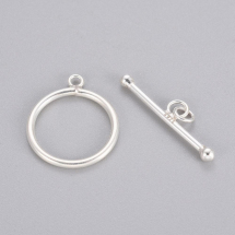 Srebro 925 Zapięcie Toggle, 23x6x2.5mm, Patyk: 16x1.3mm, Otwór 1.6mm, 1szt (13WB28022)
