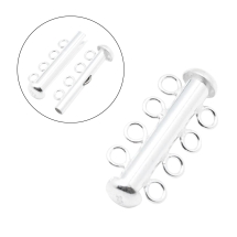 Srebro 925, Zapięcie Suwak na 4 nitki do Rękodzieła i Biżuterii, 25x11x6mm, 1szt (13WB28024)