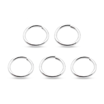 Srebro 925, Kółeczka Ogniwka Pojedyncze, Otwarte, 4x0.7mm, Średnica Wewnętrzna 2mm, 5szt (13WB28061)