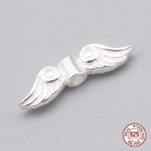 Срібло 925 Намистини Крило, 4х14х2.5мм, Отвір 1мм, (13WB28063)