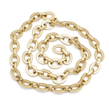 Ланцюг Акриловий, Незварний, Колір: Золото, Ланка: 24х18х4мм і 18.5x11.5x5мм, 1м/нитка, (13WB28394)