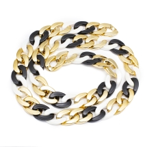 Ланцюг Акриловий, Незварний, Колір: Золото, Ланка: 30х20х6мм, 1м/нитка, (13WB28395)