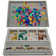 Органайзер Комплект 2 частини для Бусин та Складання Прикрас, Флокований Пластик, 28.5x19.5x1.7см, (13WB28392)