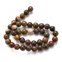 Koraliki Naturalny Jaspis Picasso, 10mm, Otwór: 1mm, około 35szt/39cm/nic (13WB28413)