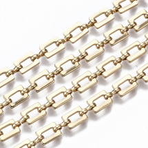 Łańcuszek Mosiądz 6.5x4.6x1mm i 5.8x2.5x1.2mm Kolor: Jasnozłoty 1m/szpula (13WB28419)