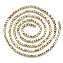 Łańcuch Mosiądz 4x3x2mm Kolor: Jasne Złoto Długość łańcuszka 1m (13WB28421)