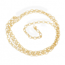 Ланцюг Латунний Нероз’ємний Текстурний, Стійке Покриття Позолотою 18К, 8.5х6х0.7мм і 5х3.5х1мм, (13WB28422)